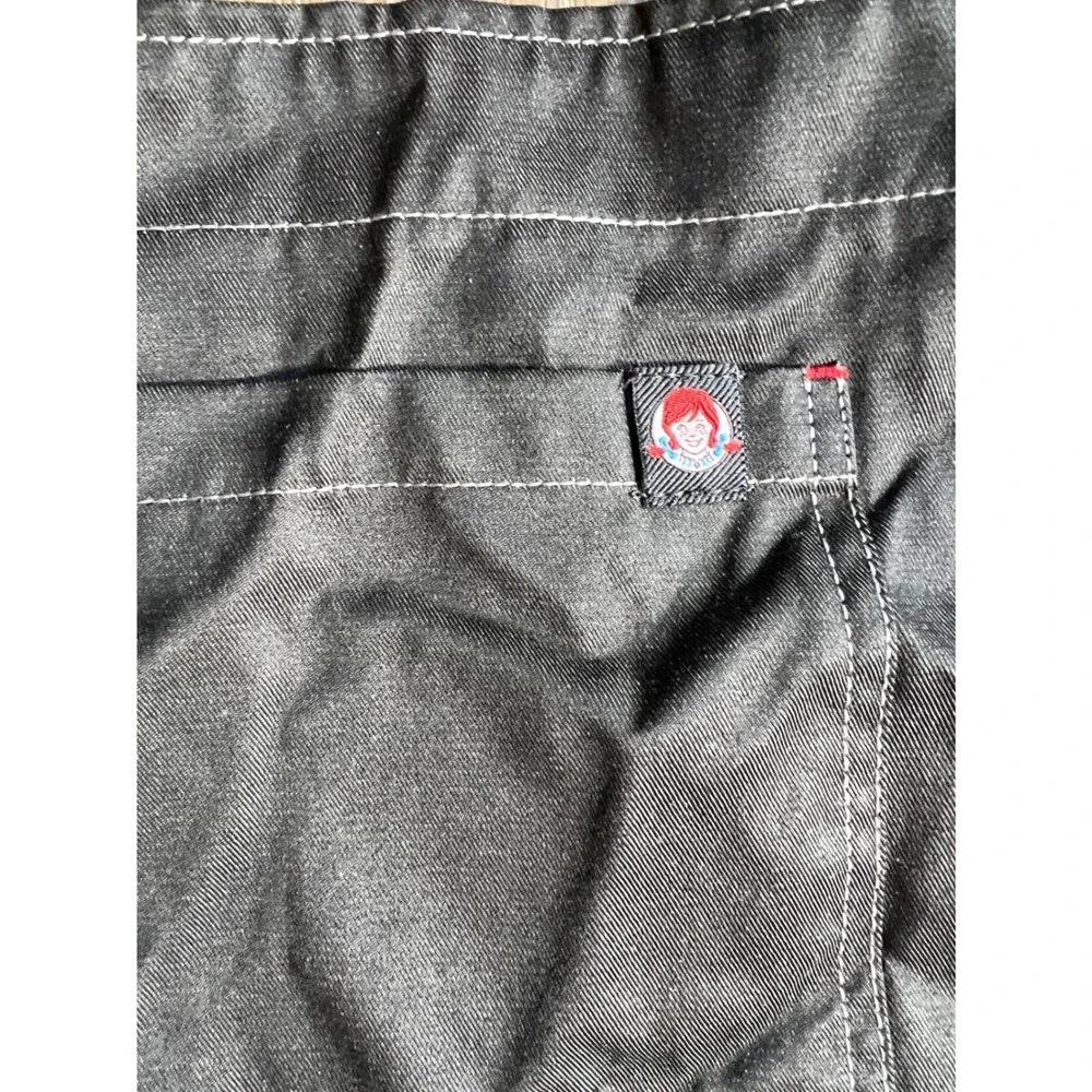 Wendys Employee Uniform Apron Charcoal Gray Bib Style Fast Food Workwear